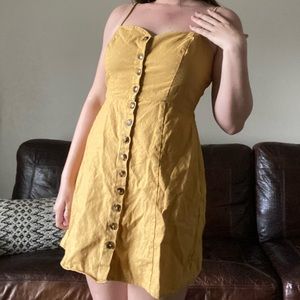 Yellow button up summer dress